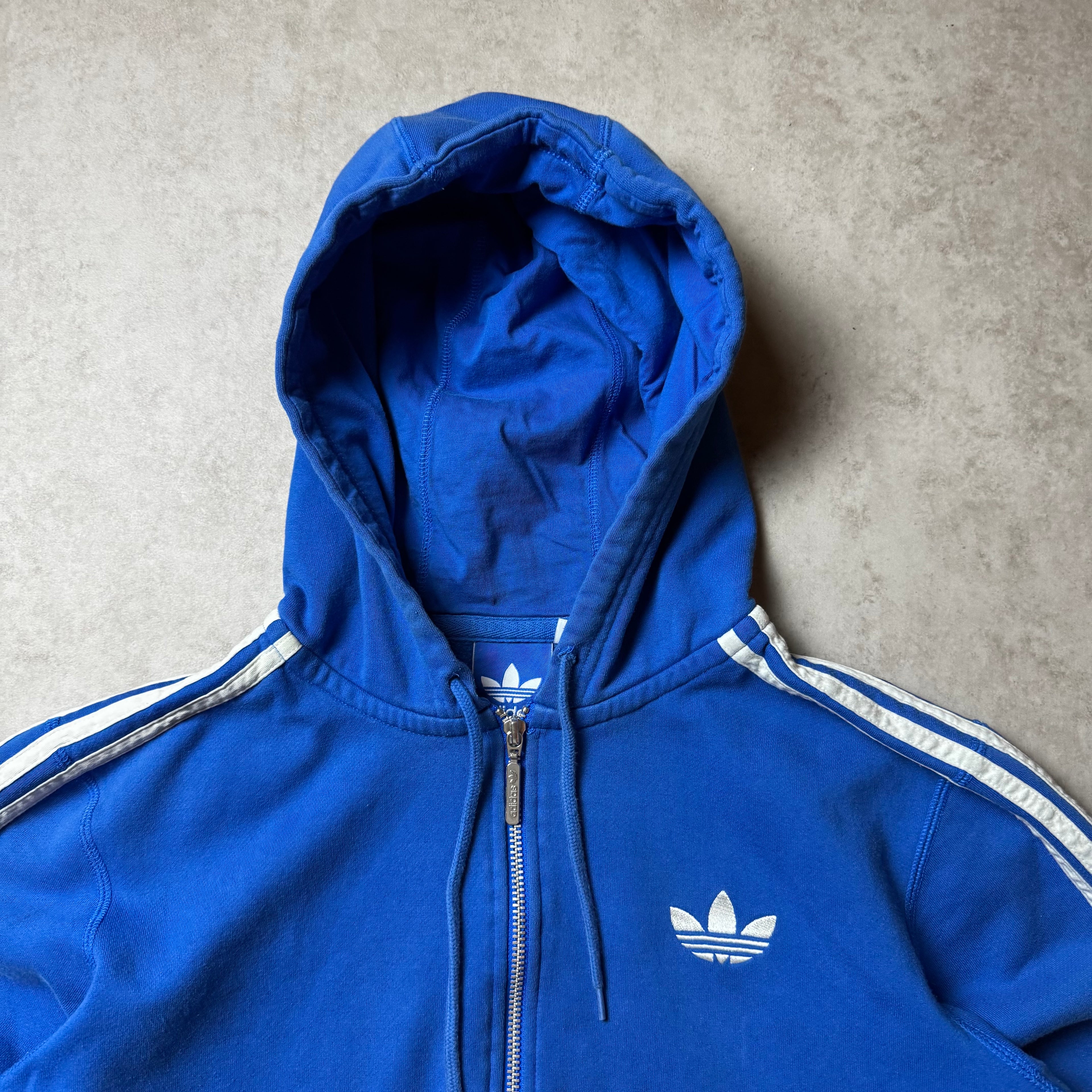 Blue Adidas Zip Up Hoodie - Size S