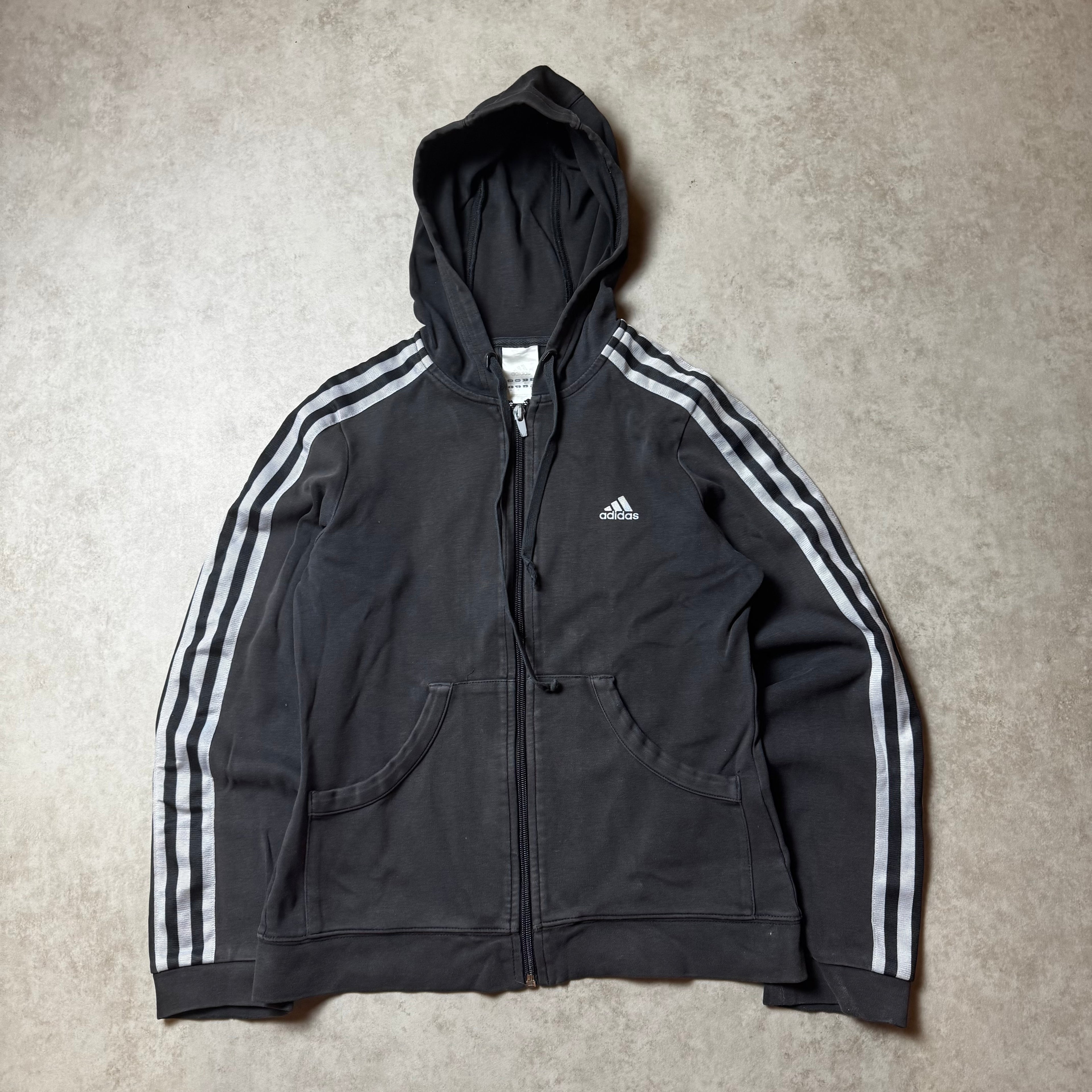 Black Adidas Zip Up Hoodie - M (S)