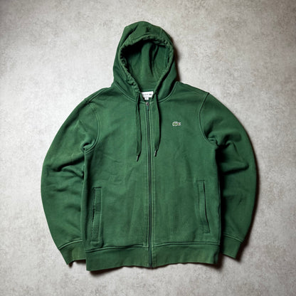 Dark Green Lacoste Zip Up Hoodie - M