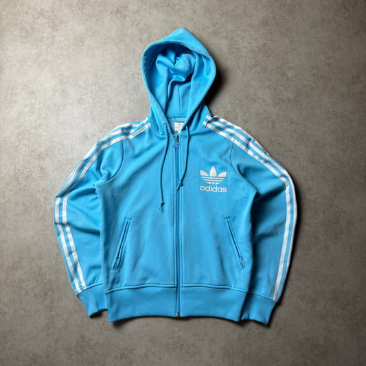 Light Blue Adidas Zip Up Hoodie - L