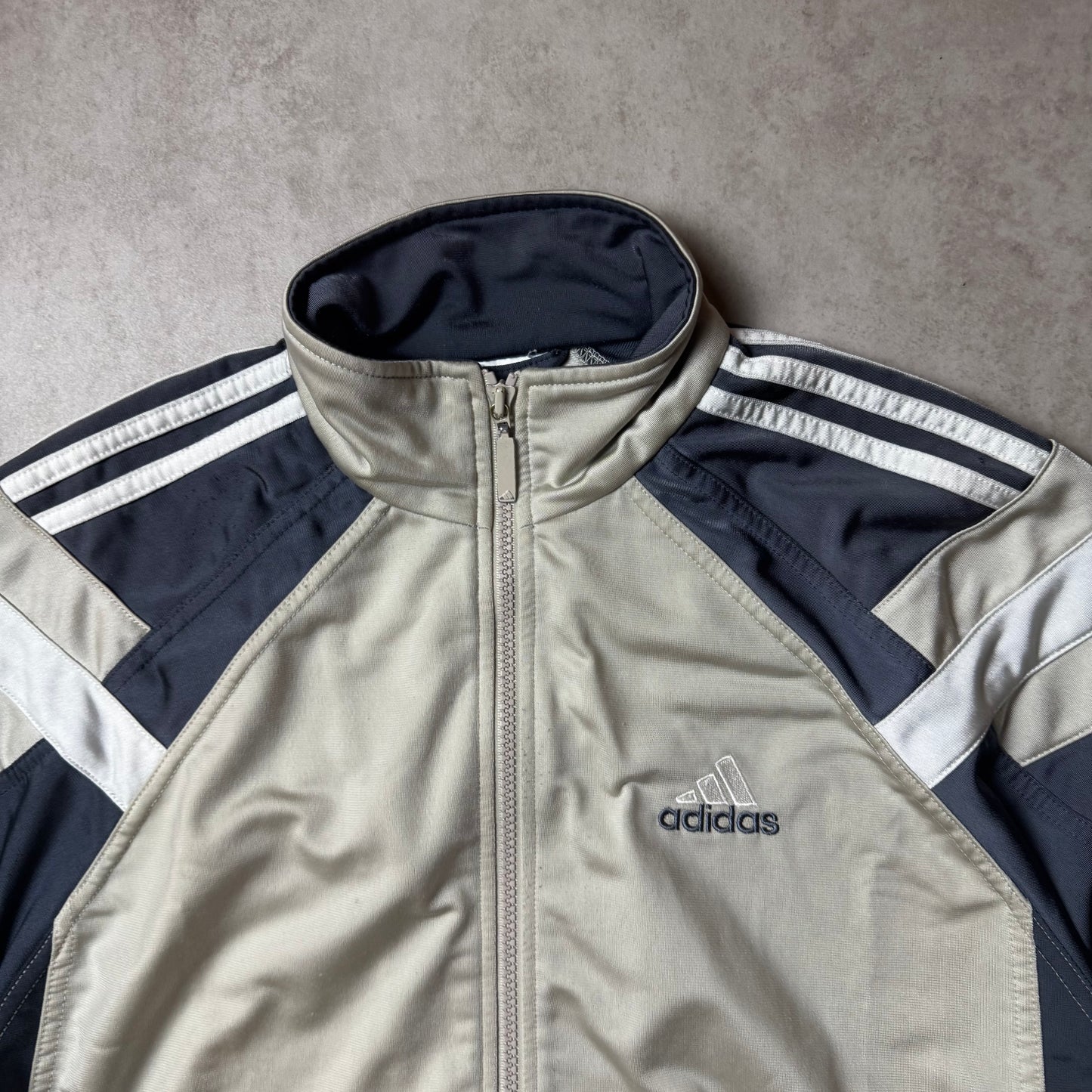 Gray Vintage Adidas Zip Up Hoodie - M