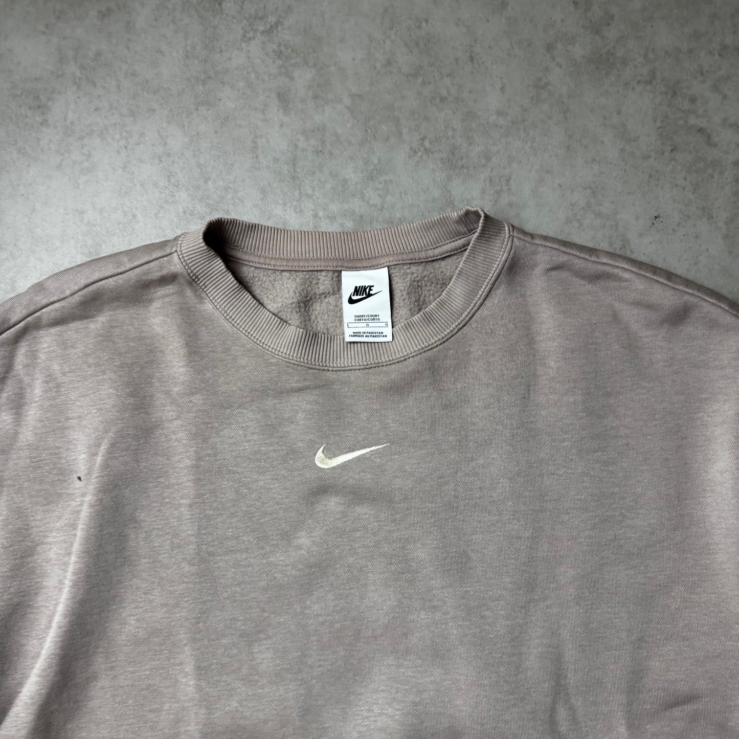 Pink Nike Cropped Oversized Sweatshirt - L