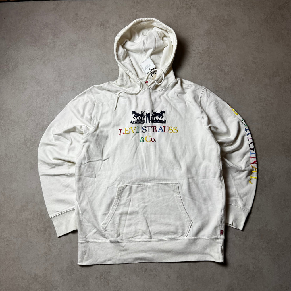 White Levi's Hoodie - L