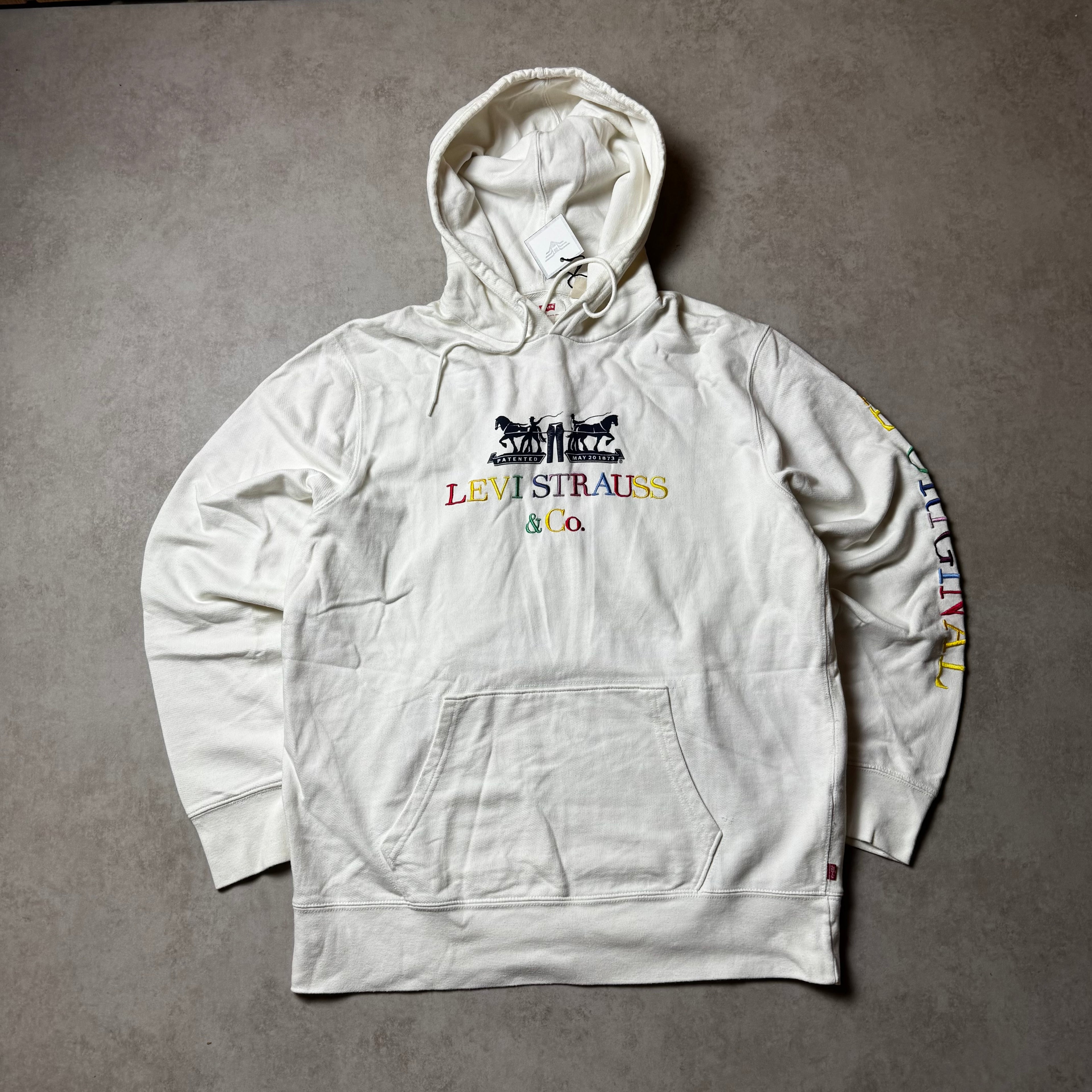 White Levi's Hoodie - L