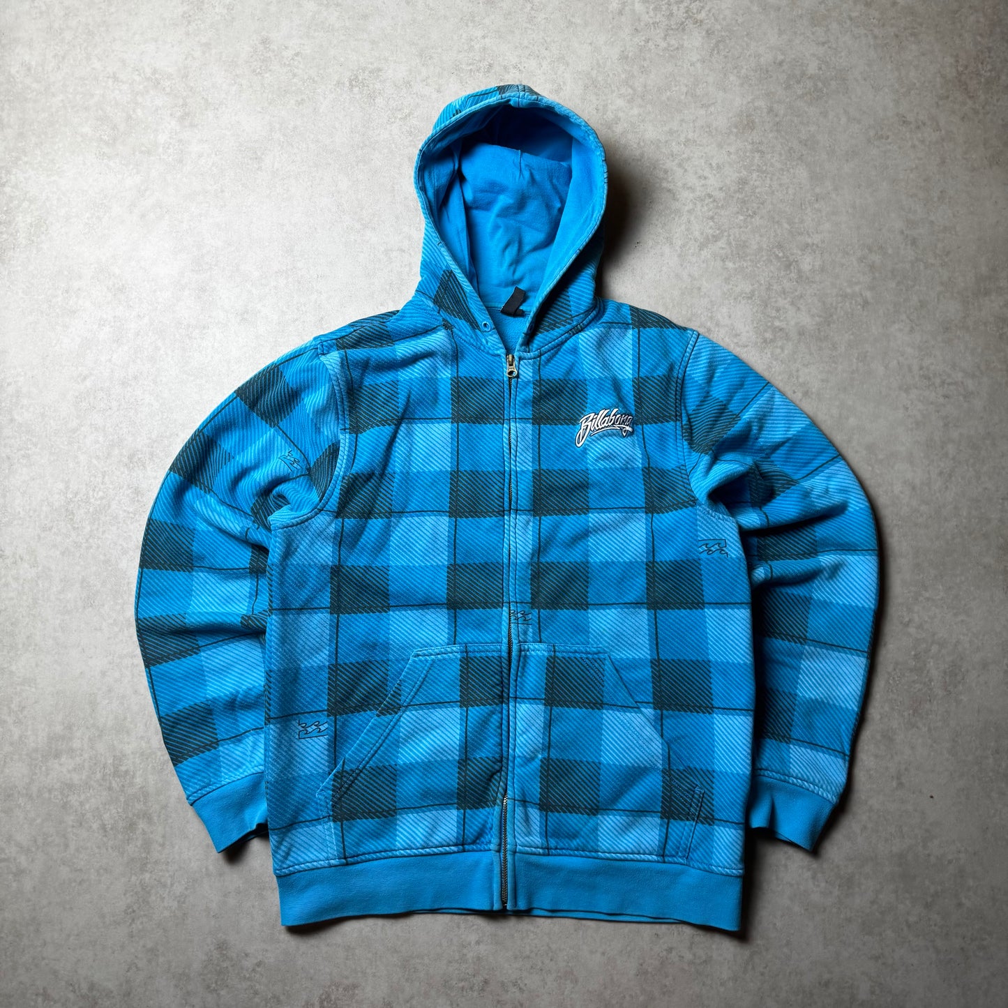 Blue Vintage Zip Up Billabong Hoodie - S