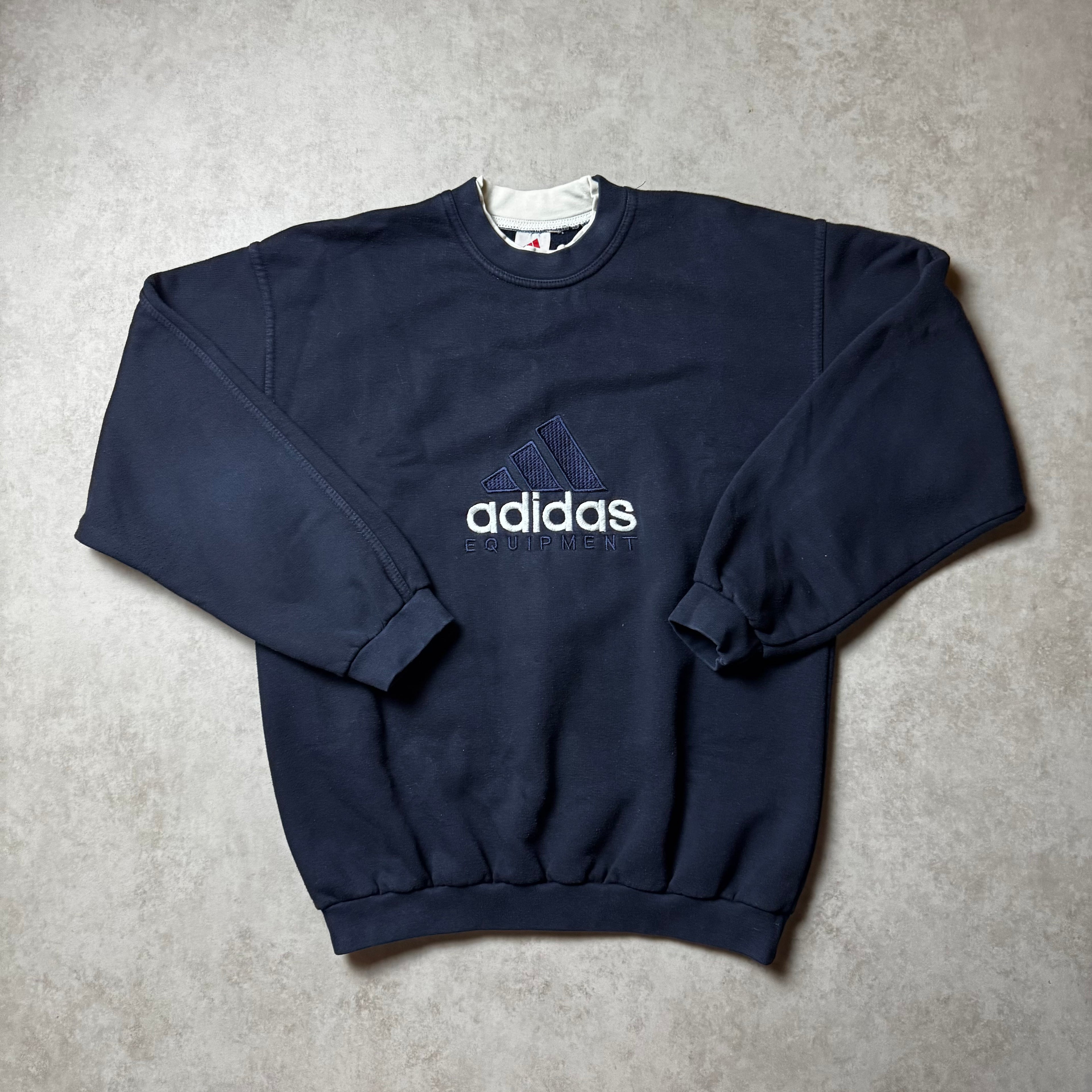Navy Adidas Vintage Sweatshirt - M