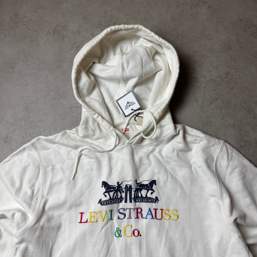 White Levi's Hoodie - L