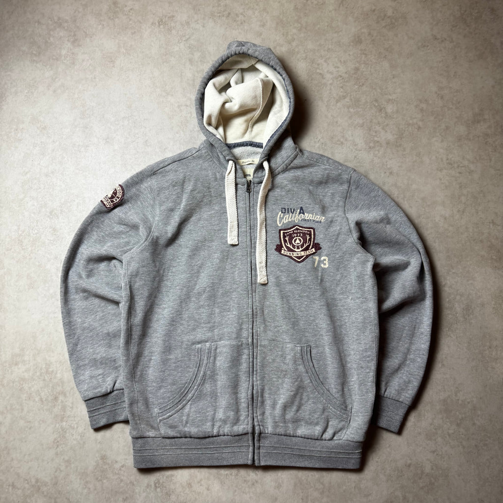 Gray Timeout Vintage Zip Up Hoodie - M