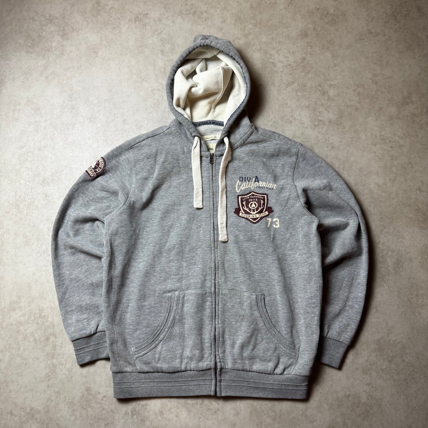 Gray Timeout Vintage Zip Up Hoodie - M