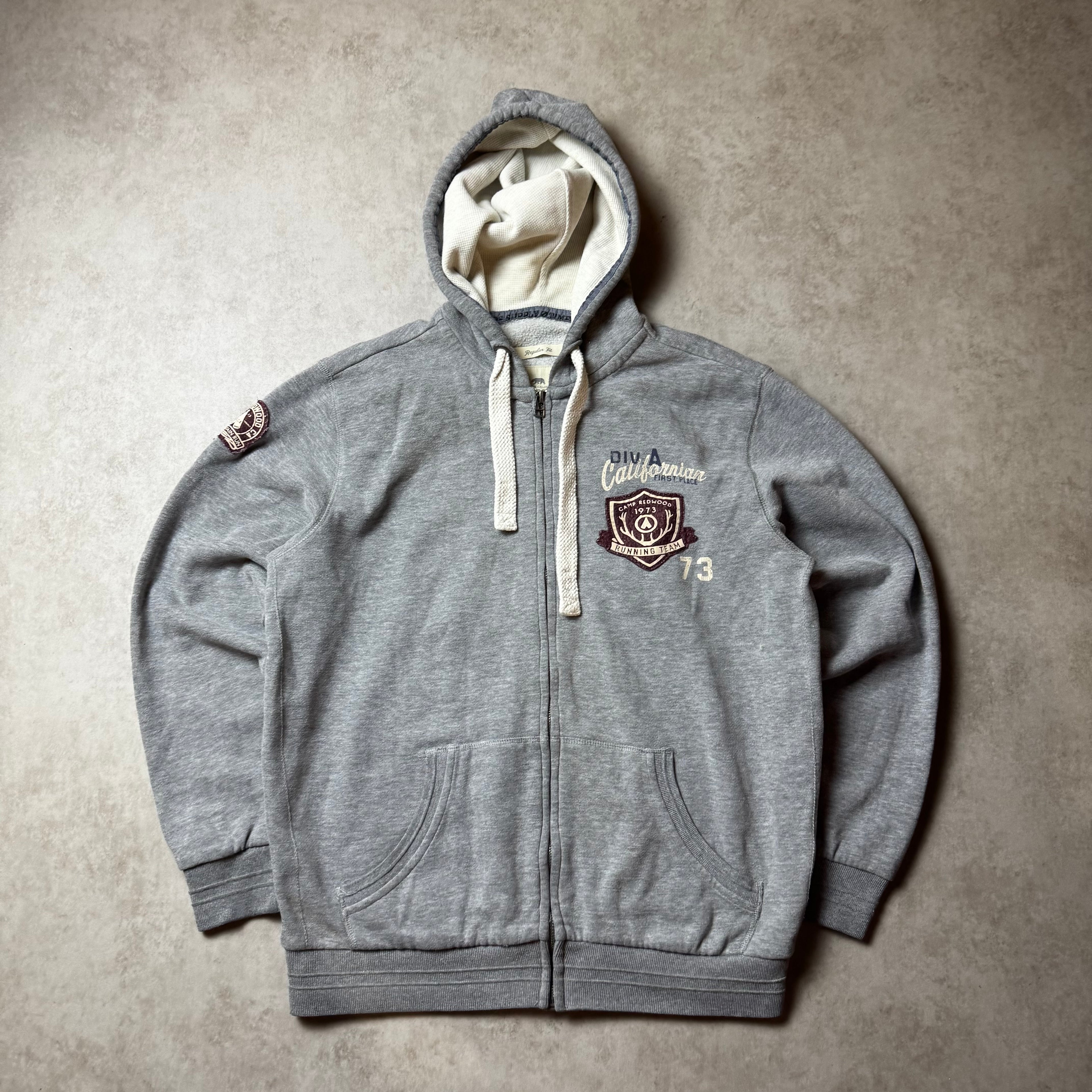 Gray Timeout Vintage Zip Up Hoodie - M