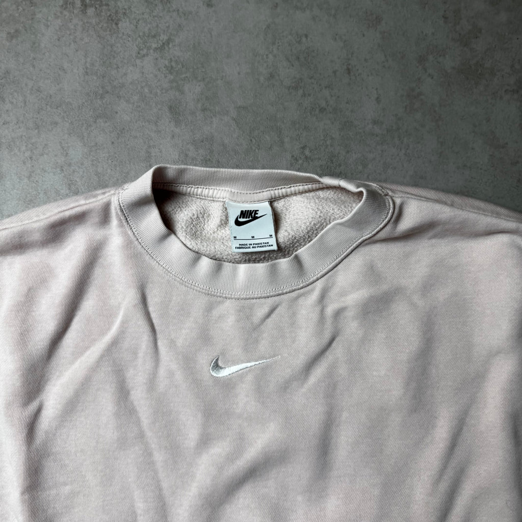 Pink Nike Cropped Oversized Sweatshirt - M