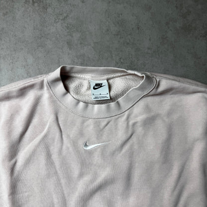 Pink Nike Cropped Oversized Sweatshirt - M