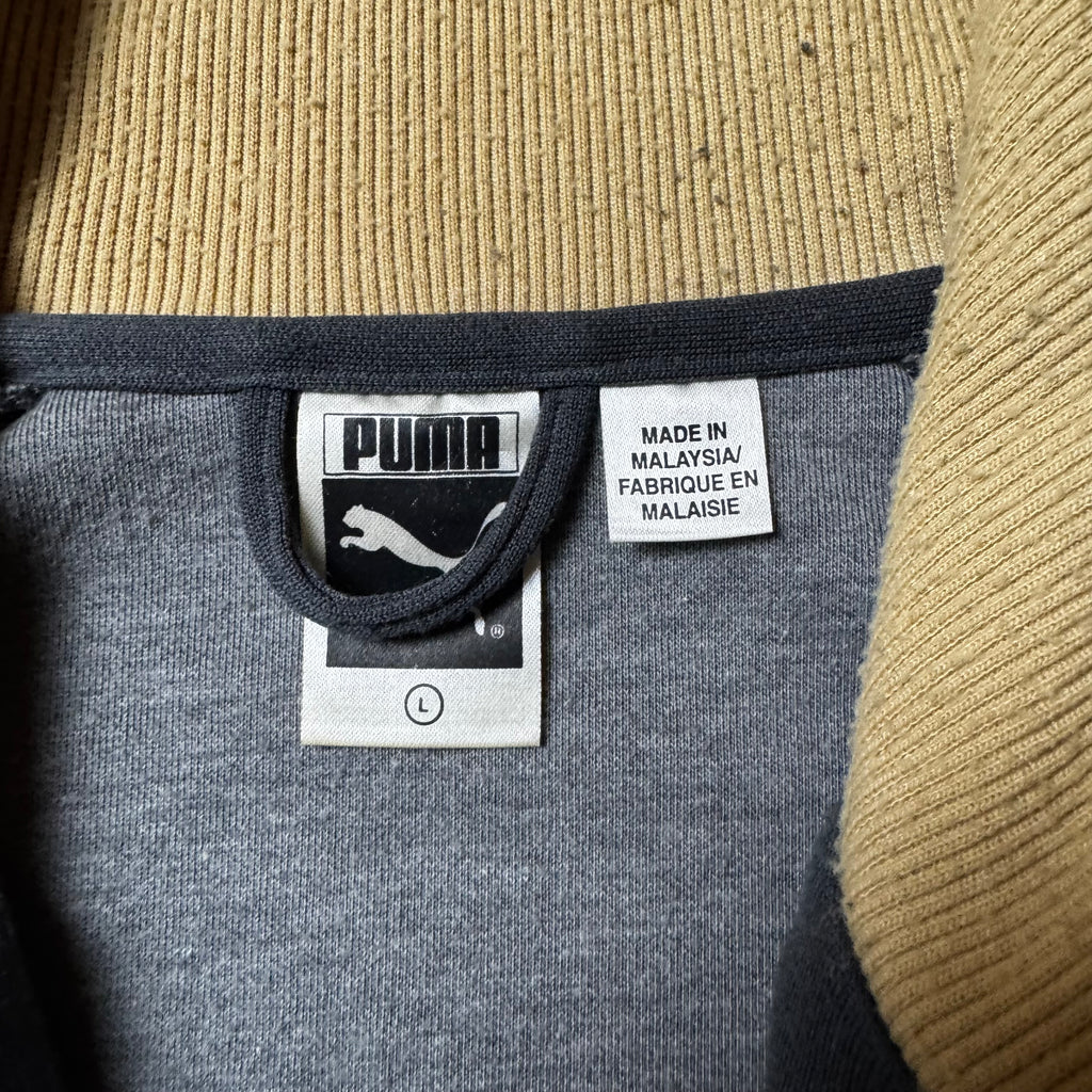 Gray Puma Vintage Zip Up Hoodie - L