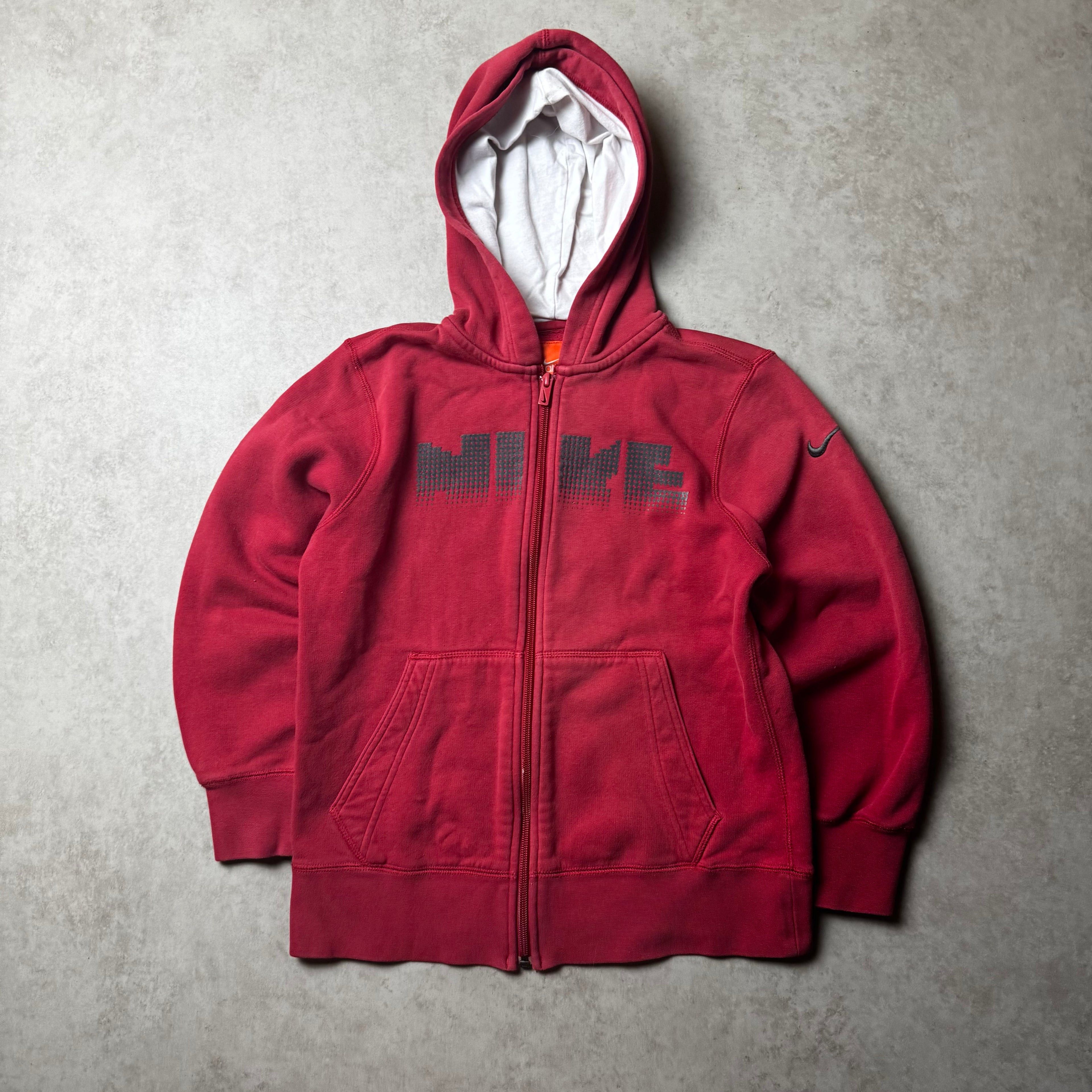 Red Nike Zip Up Hoodie - S