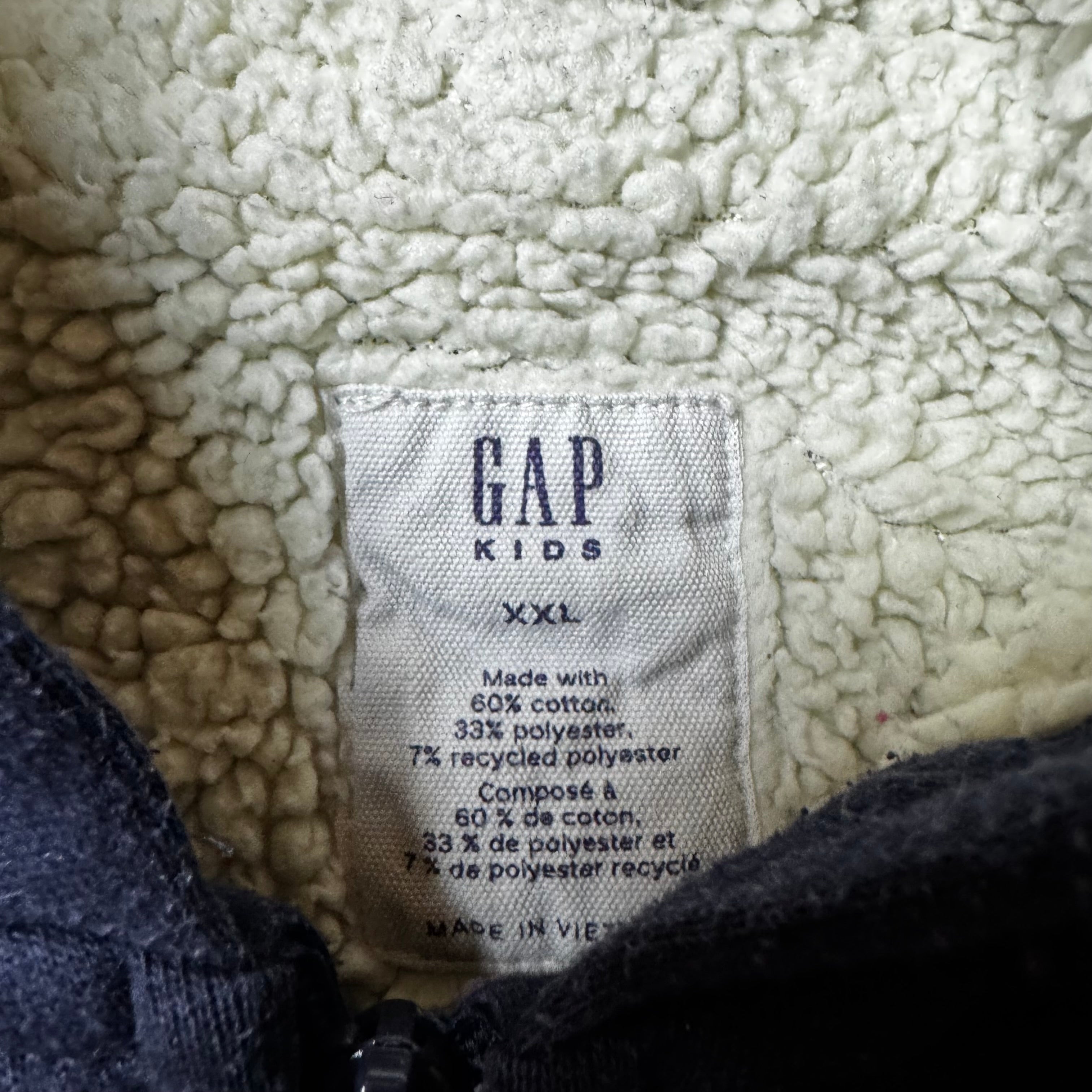 Navy GAP Zip Up Fur Hoodie - XXL (XS)