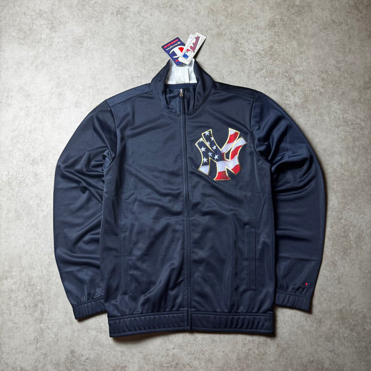 Navy Champion Yankee Zip Up Hoodie - S