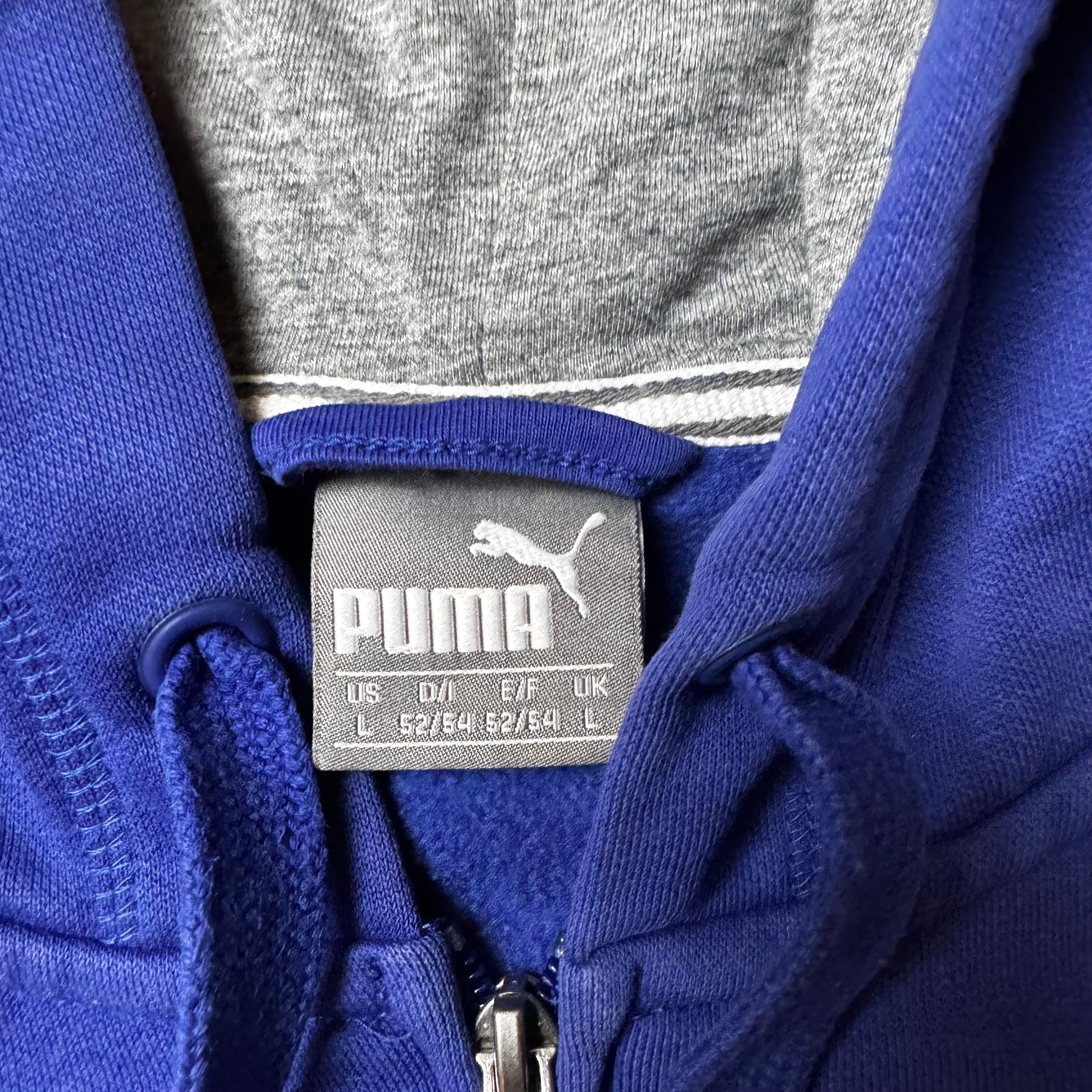 Navy Vintage Puma Zip Up Hoodie - L