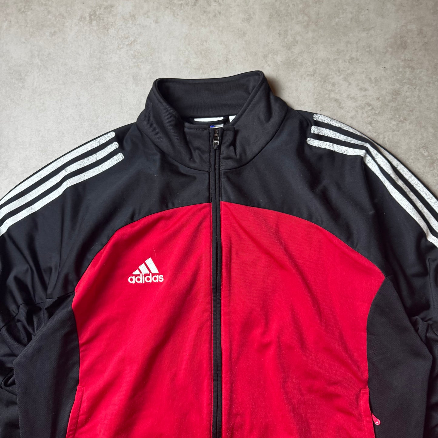 Red Adidas Zip Up Hoodie - M