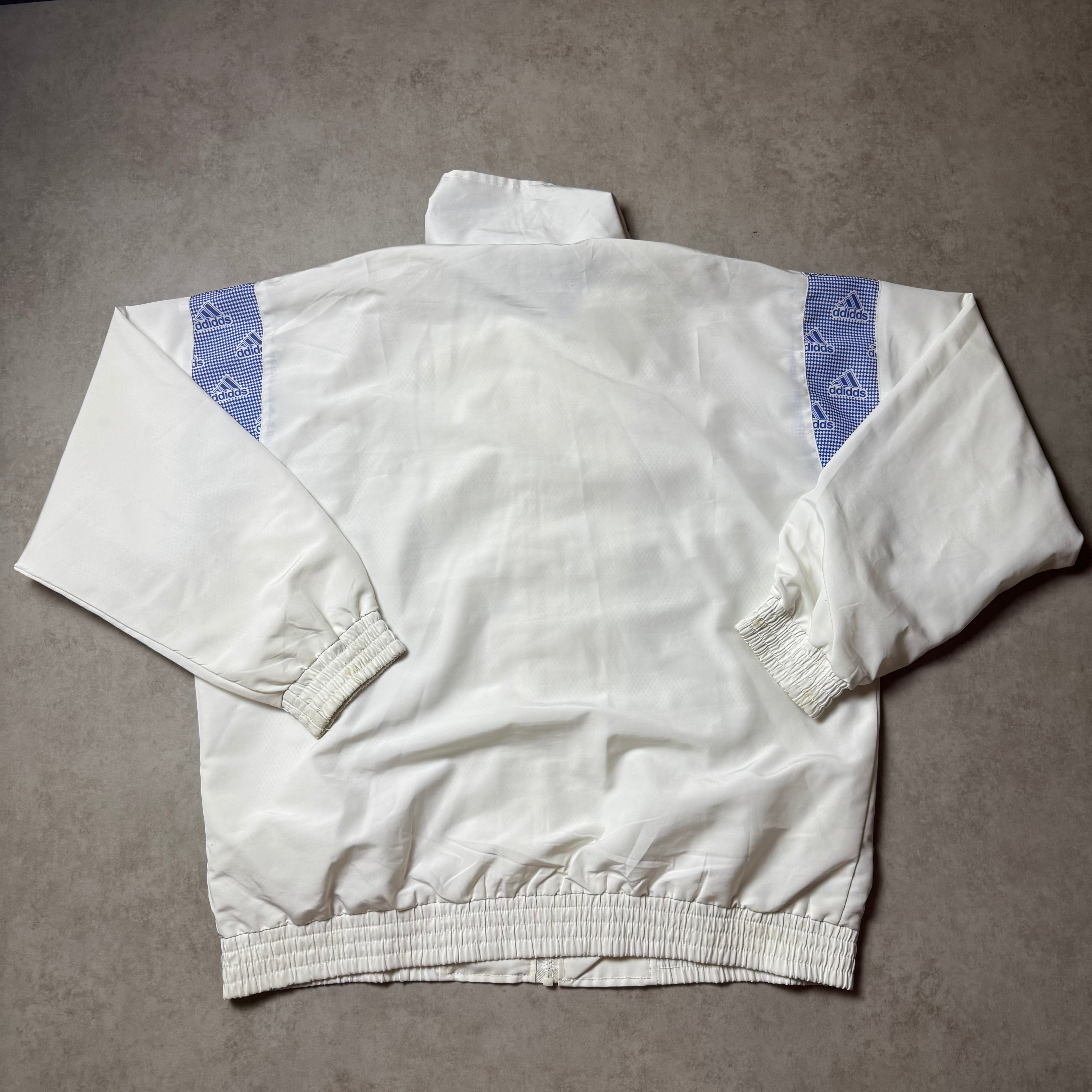 White Vintage Adidas Windbreaker - S