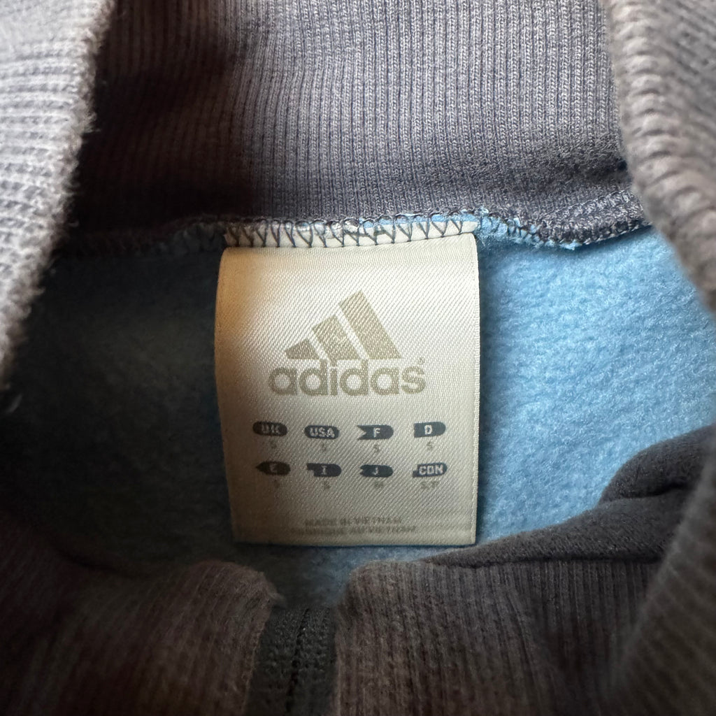 Gray Adidas Vintage Zip Up Hoodie - S