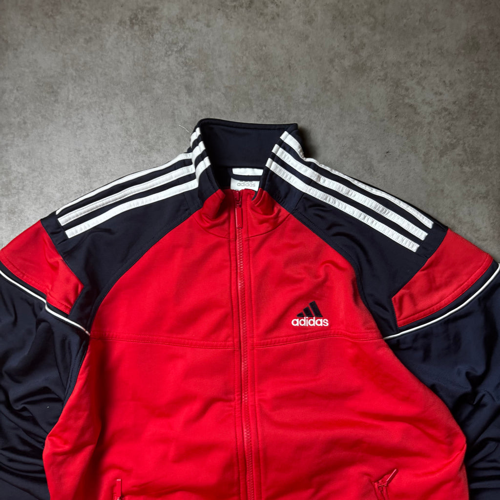 Red Adidas Vintage Zip Up Hoodie - S