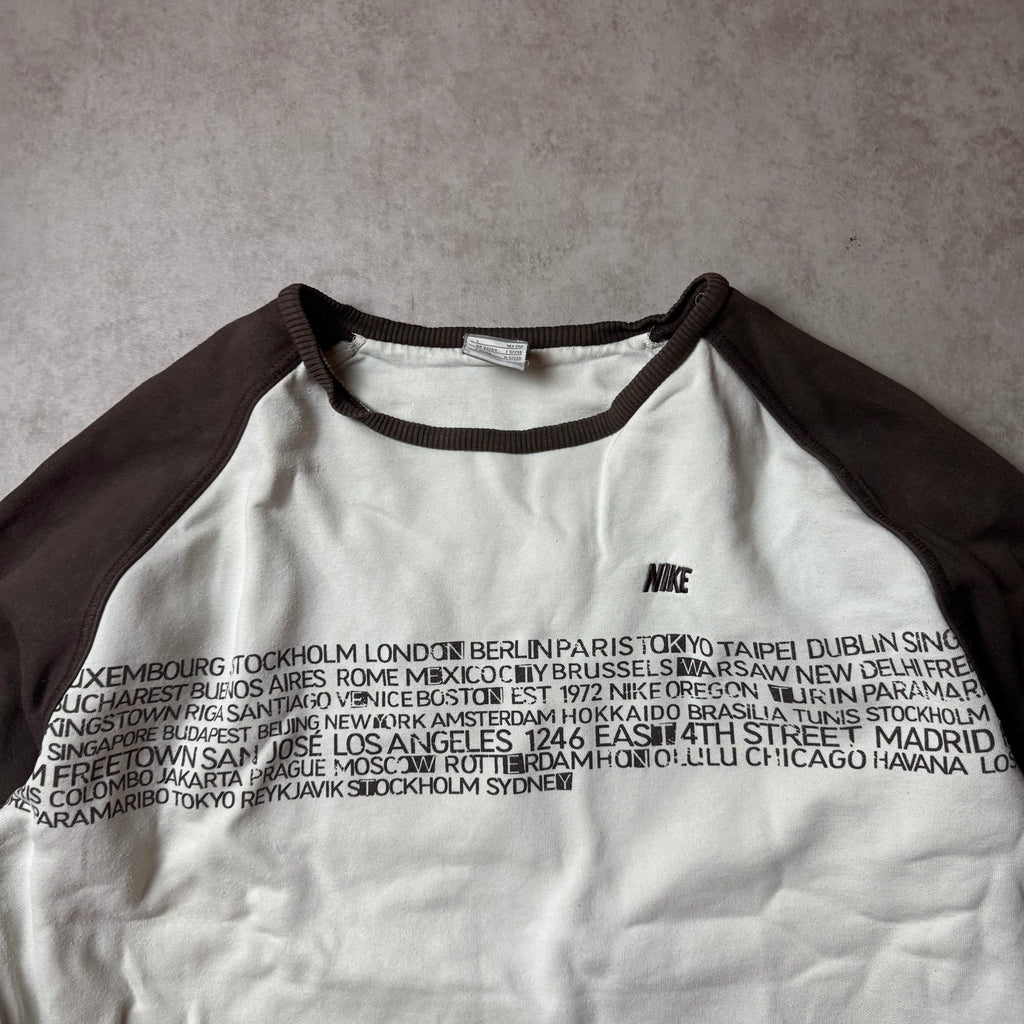 White and Brown Nike Sweatshirt - L (M)