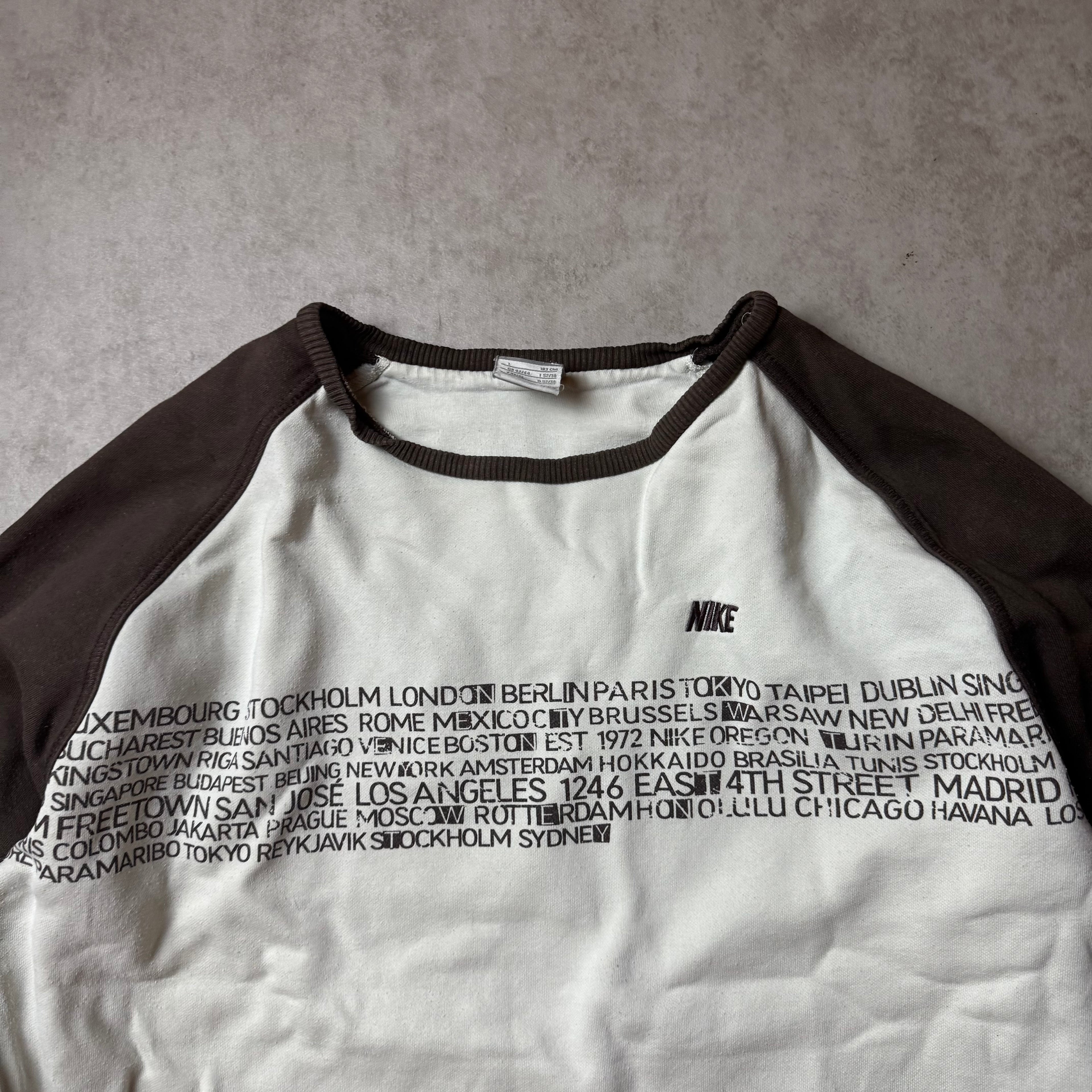 White and Brown Nike Sweatshirt - L (M)