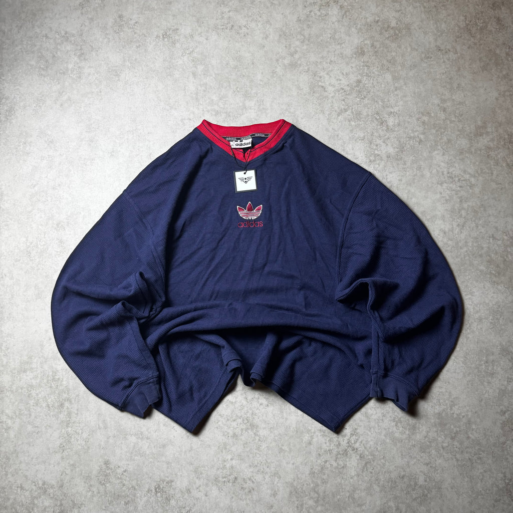 Dark Blue Adidas Trefoil Sweatshirt - Size XL