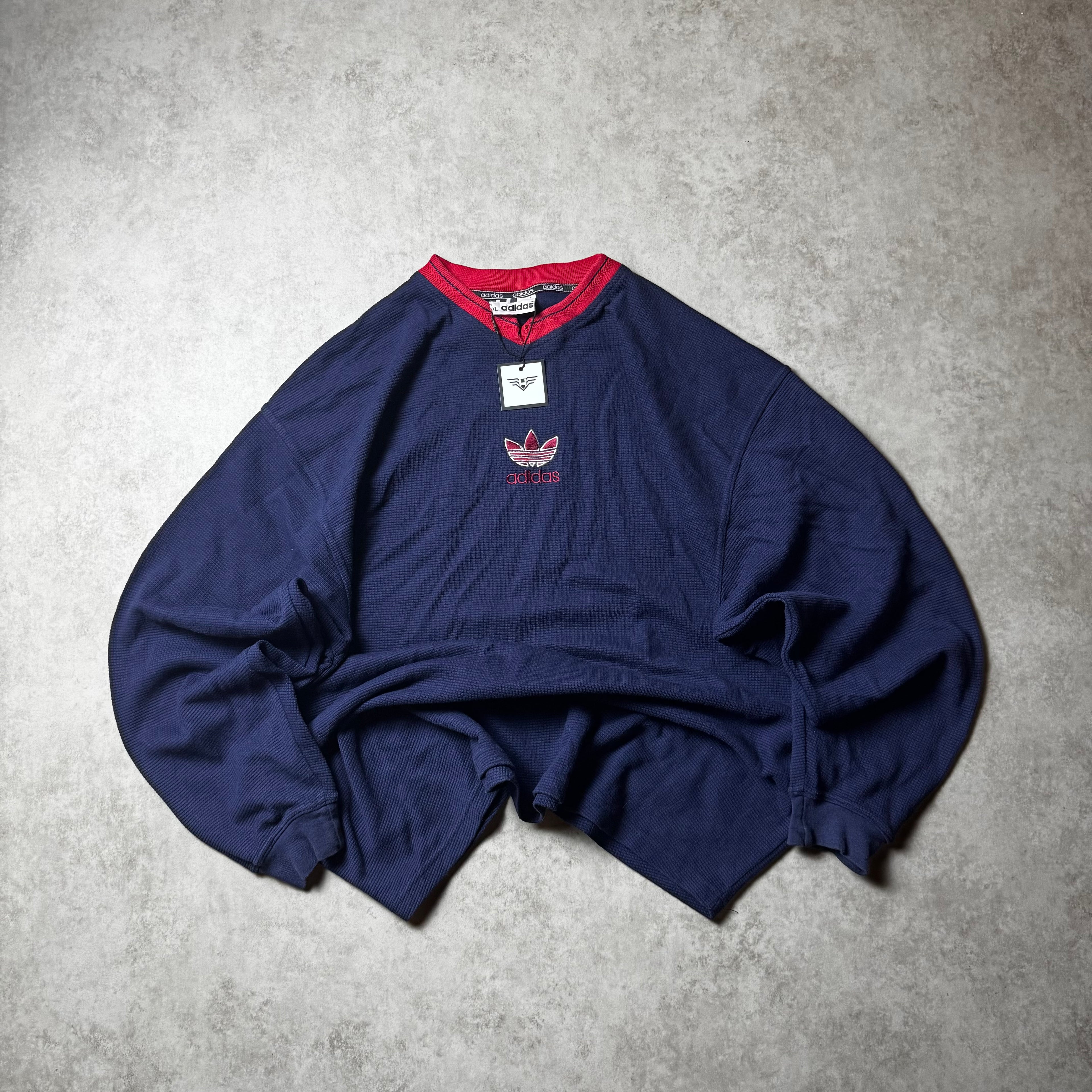 Dark Blue Adidas Trefoil Sweatshirt - Size XL