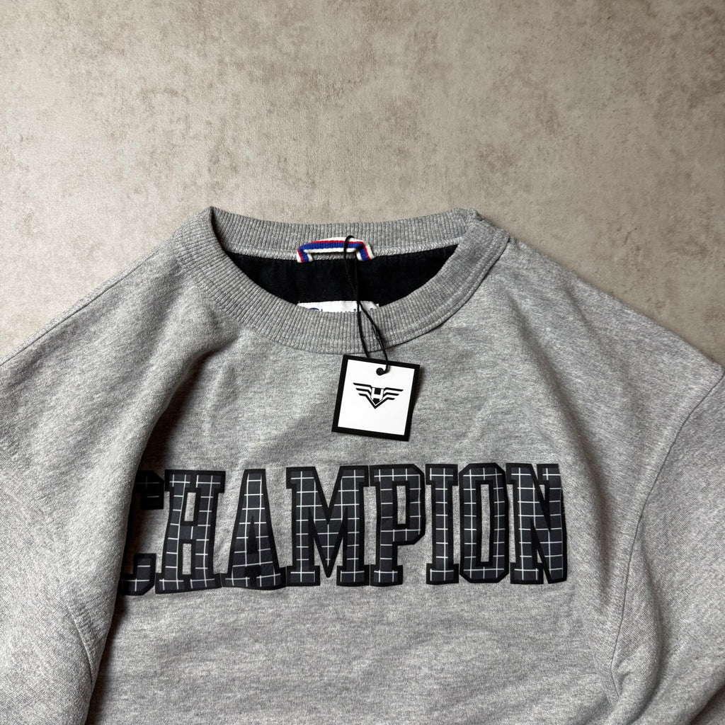 Gray Champion Spellout Sweatshirt - Size M