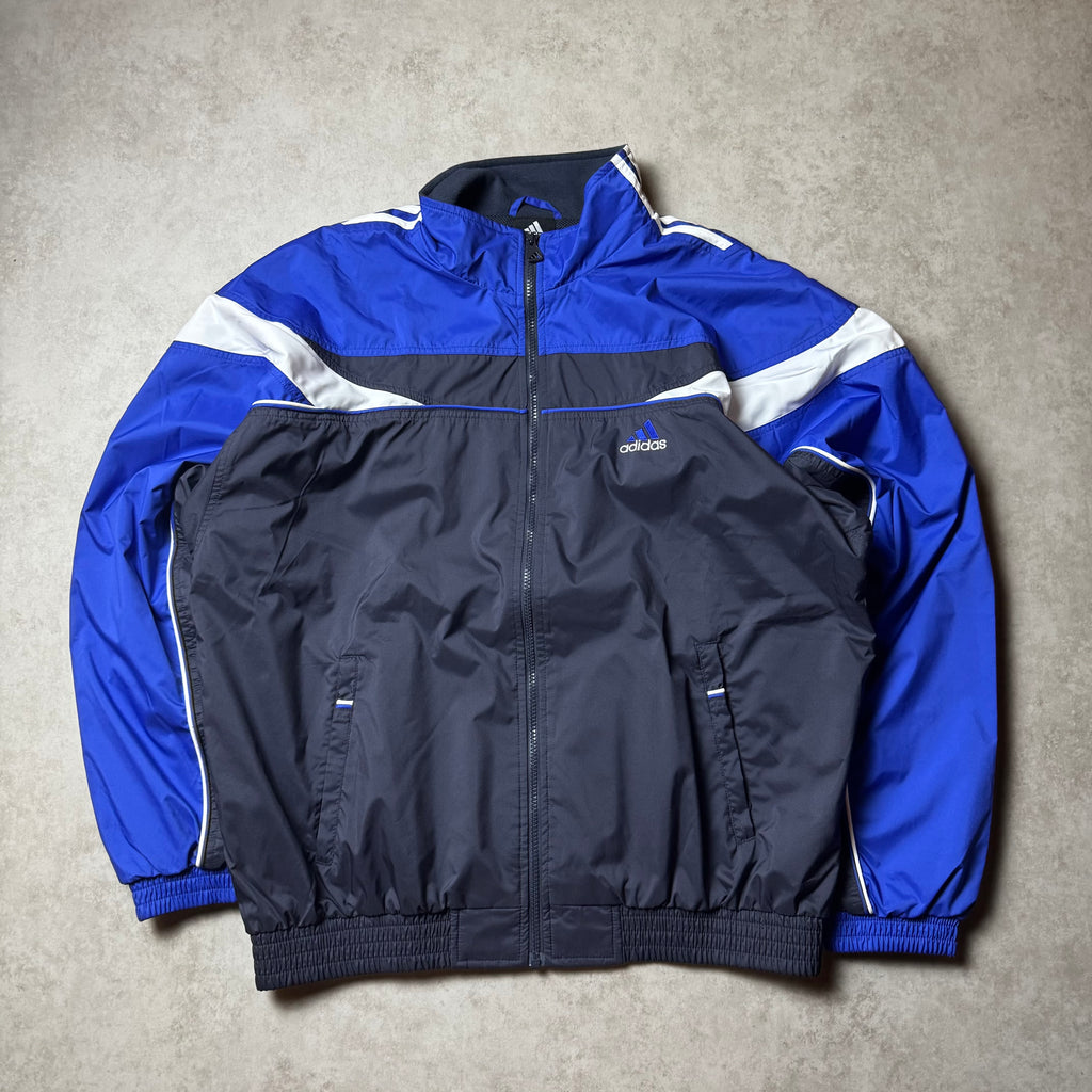 Black and Blue Vintage Adidas Windbreaker - L