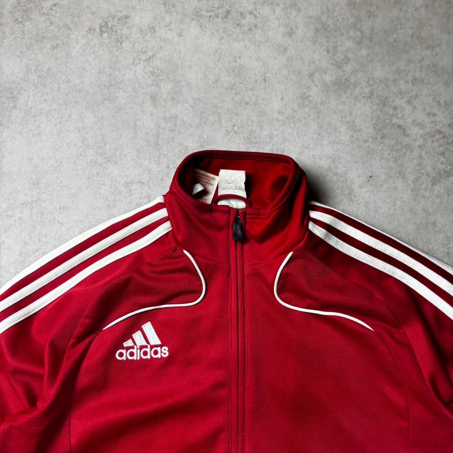 Red Adidas Vintage Zip Up Hoodie - L