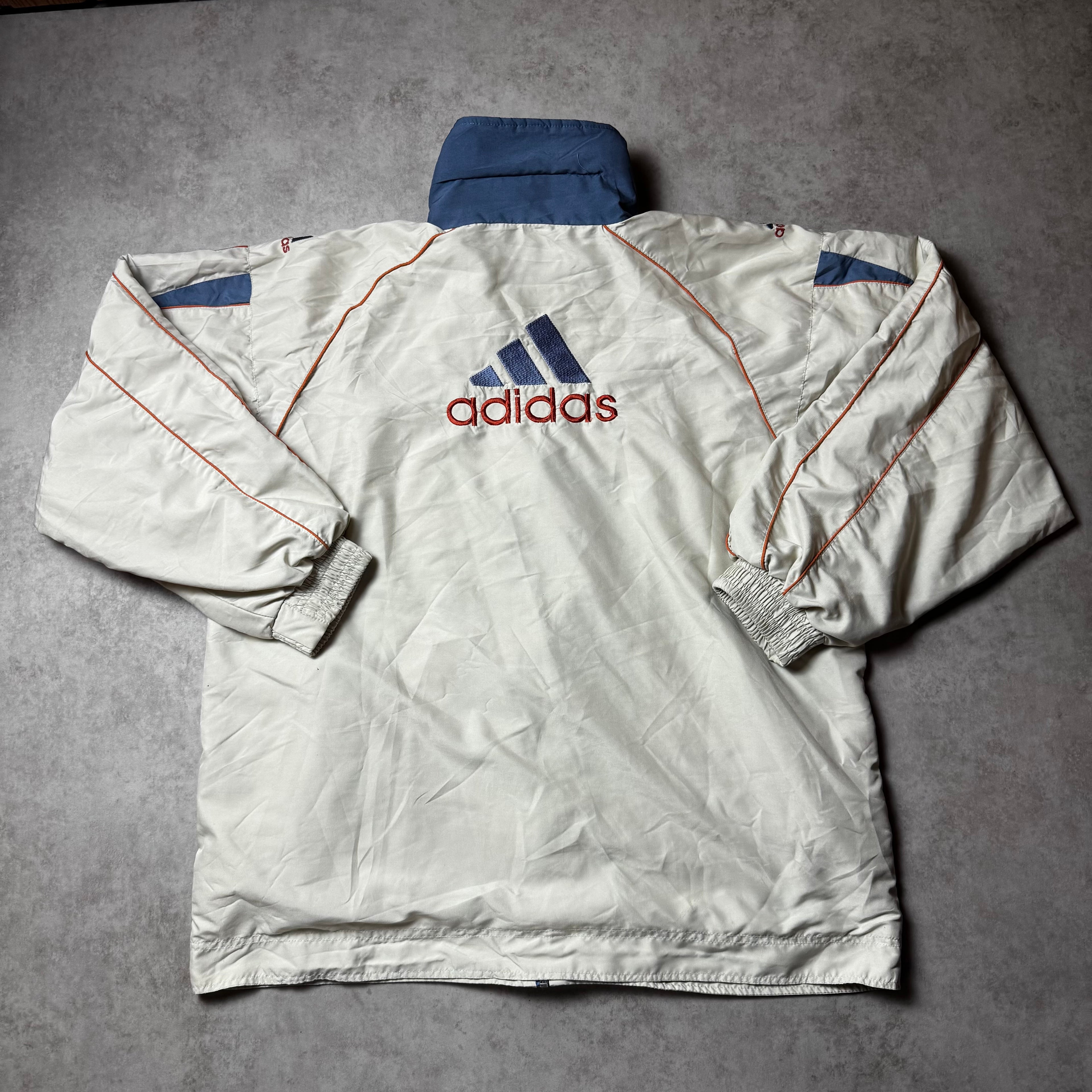 Beige Vintage Adidas Windbreaker - L