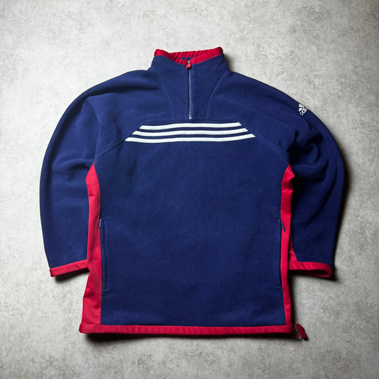 Navy Vintage Adidas Quarter Zip - L