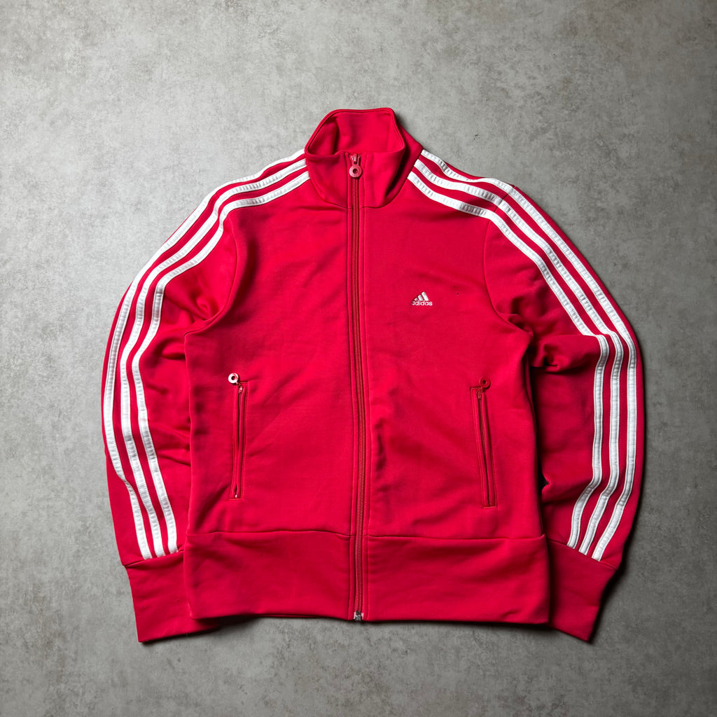 Red Adidas Zip Up Hoodie - M