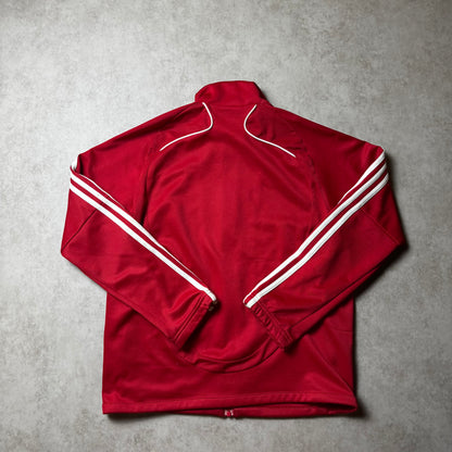 Red Adidas Vintage Zip Up Hoodie - L