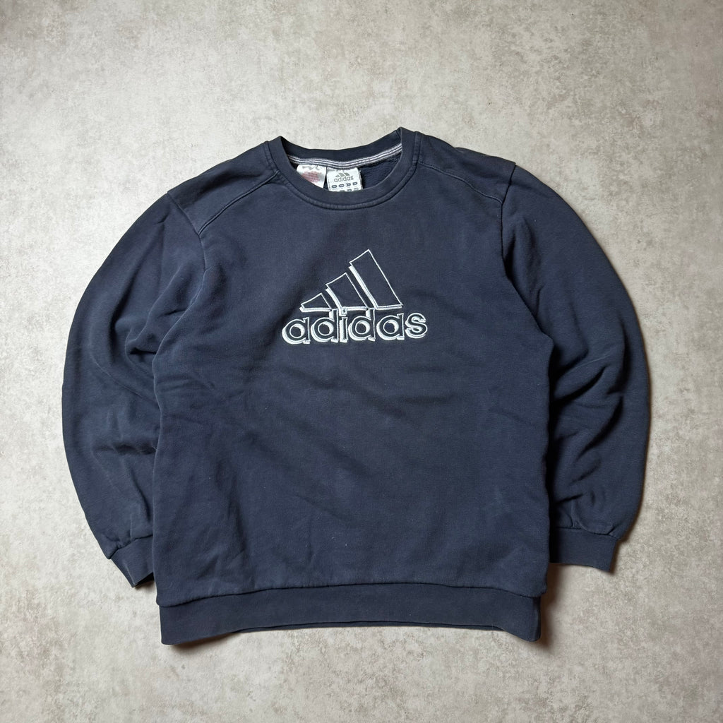 Navy Adidas Vintage Sweatshirt - M