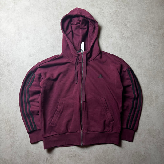 Dark Red Adidas Zip Up Hoodie - M wmns