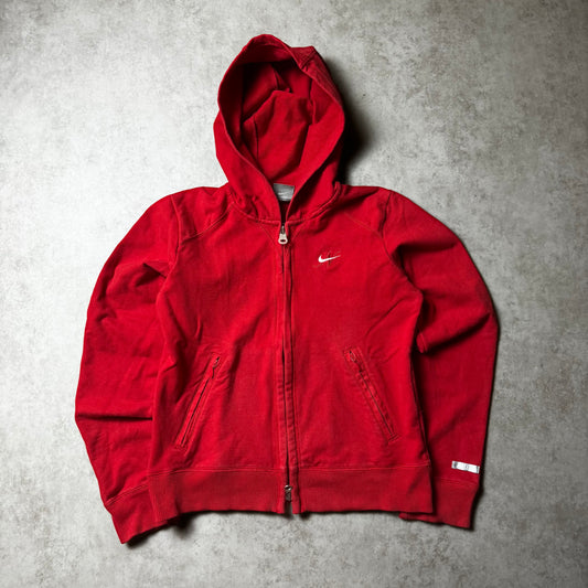 Red Nike Zip Up Hoodie - S