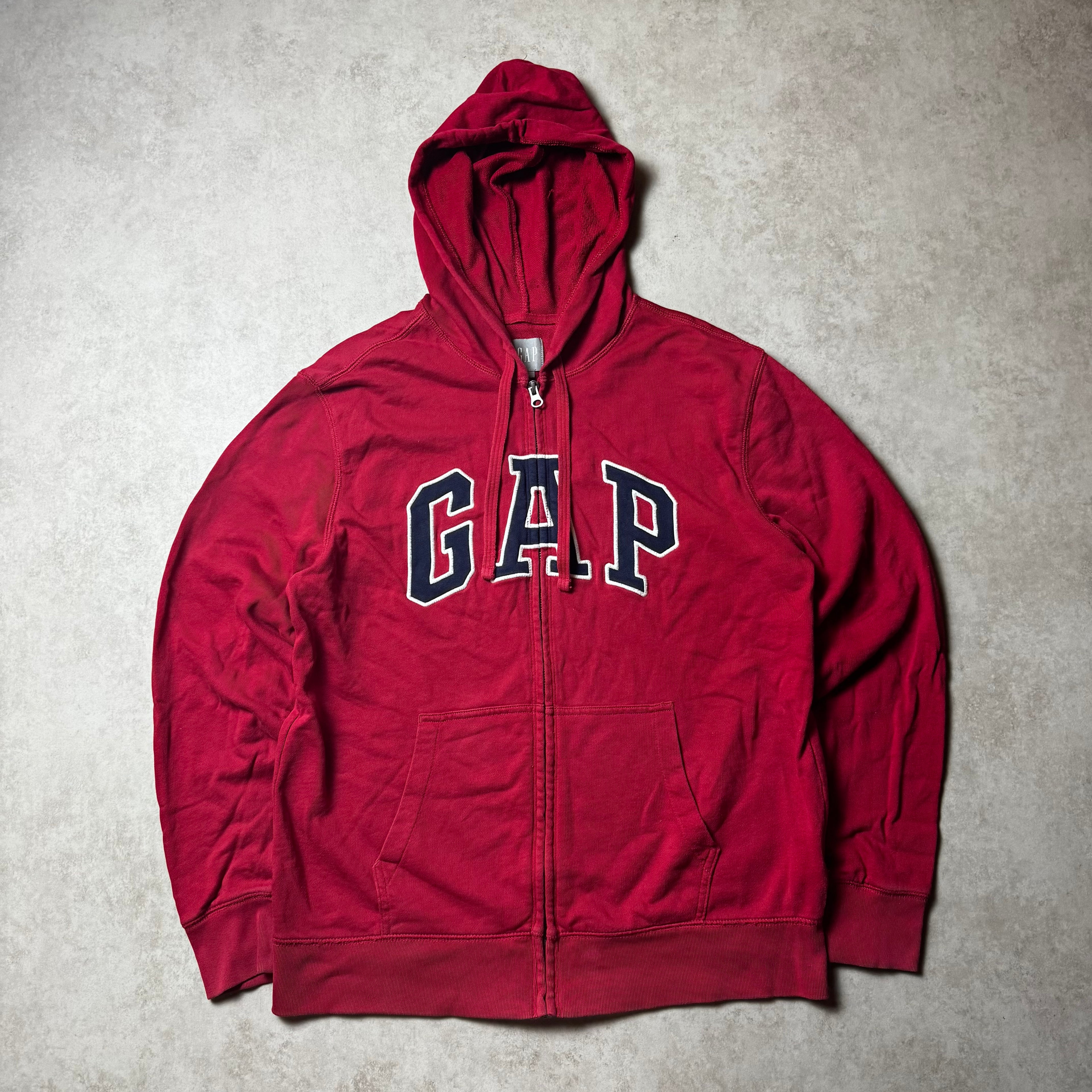 Red GAP Zip Up Hoodie - L