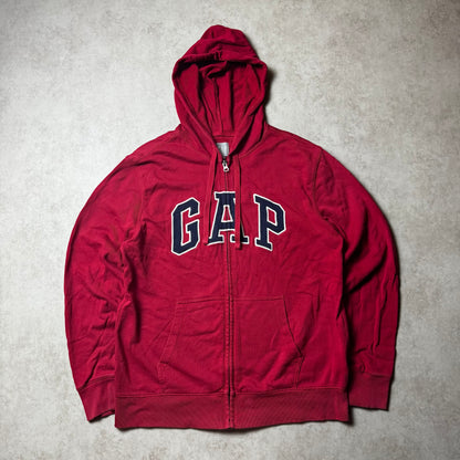 Red GAP Zip Up Hoodie - L