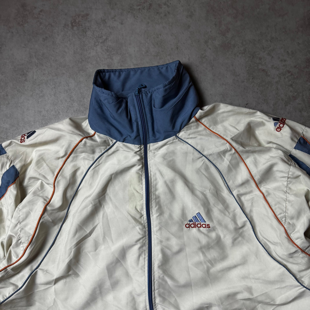 Beige Vintage Adidas Windbreaker - L