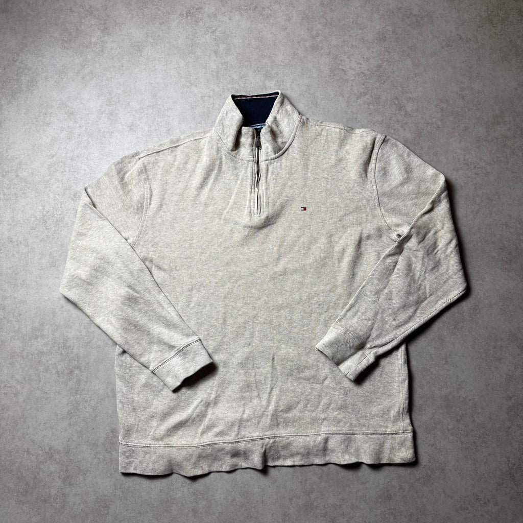 Beige Tommy Hilfiger Quarter Zip - Size XL