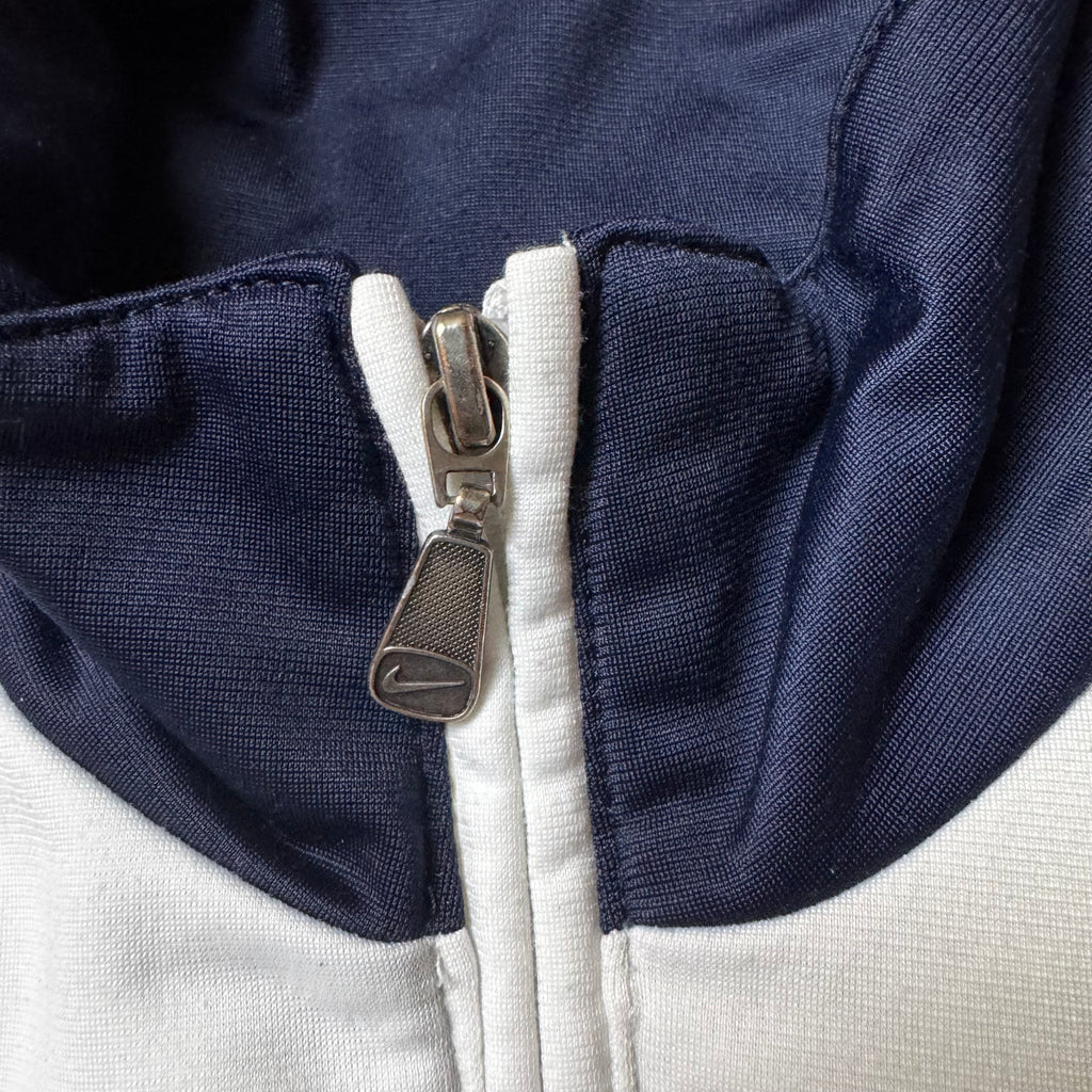 White Vintage Nike Zip Up Hoodie - S