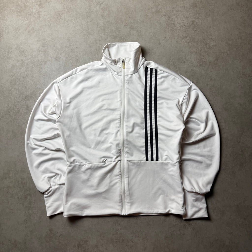 White Adidas Zip Up Hoodie - S