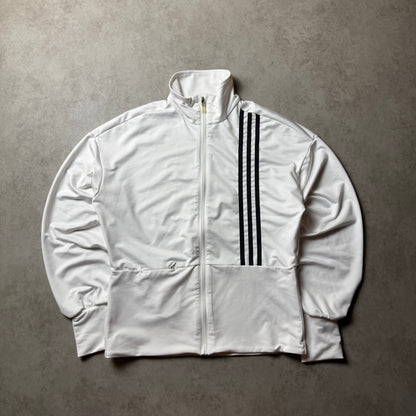 White Adidas Zip Up Hoodie - S