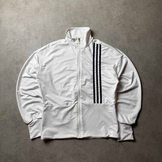 White Adidas Zip Up Hoodie - S