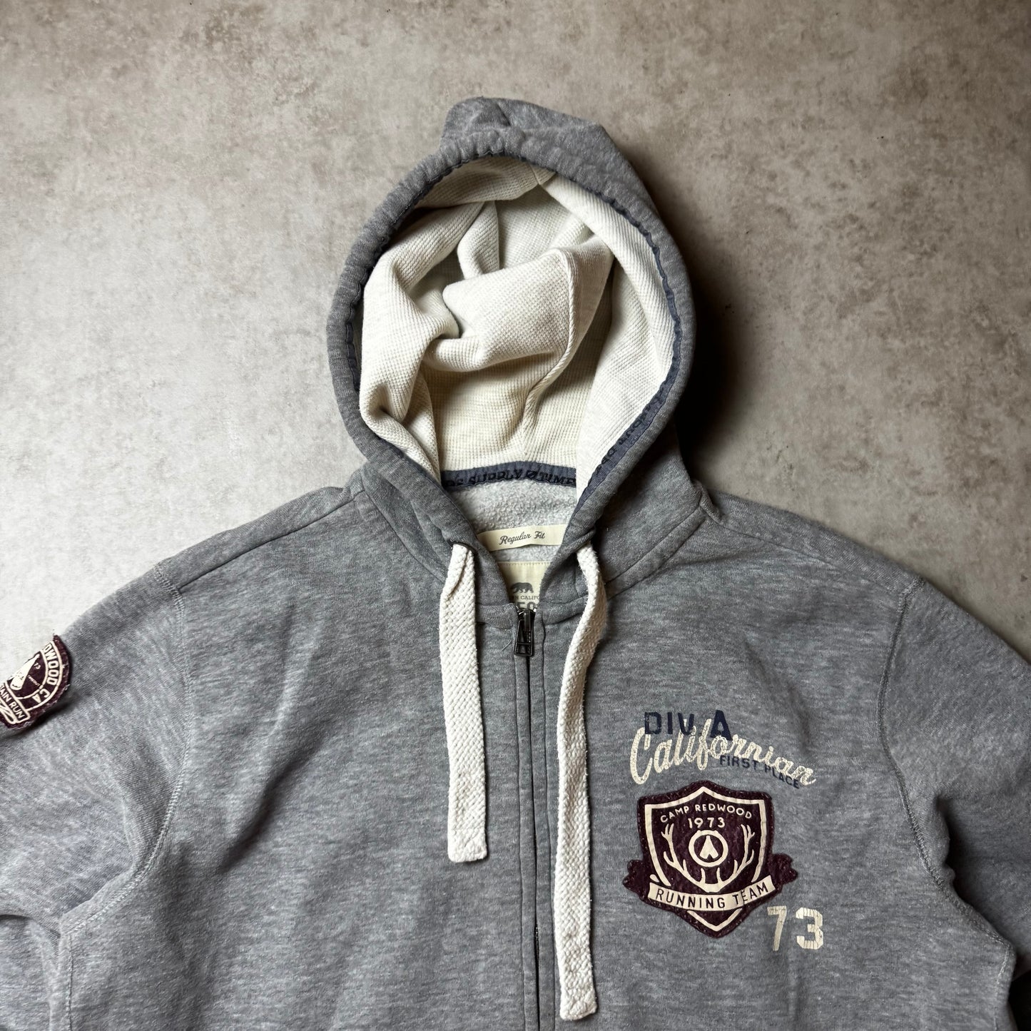 Gray Timeout Vintage Zip Up Hoodie - M
