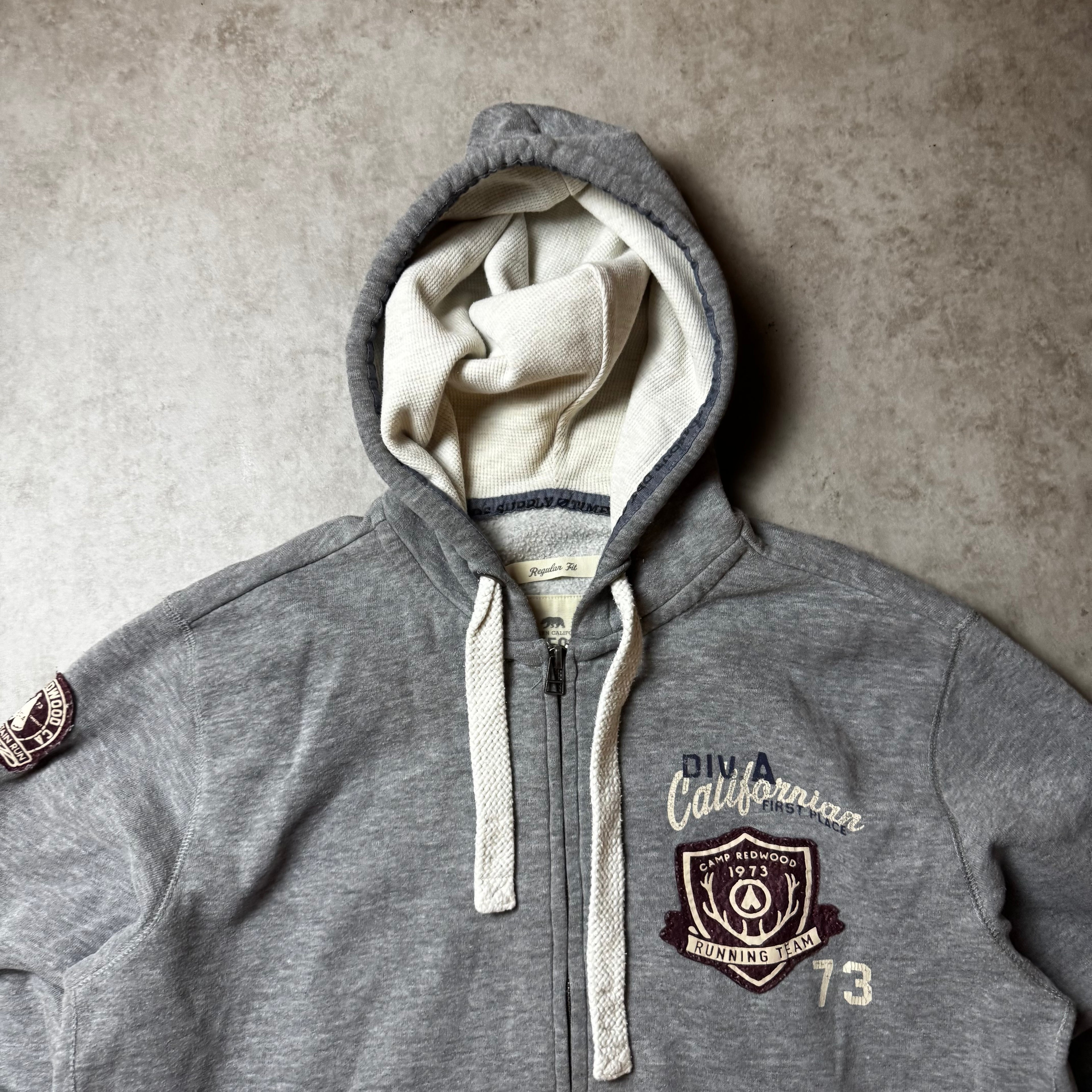 Gray Timeout Vintage Zip Up Hoodie - M