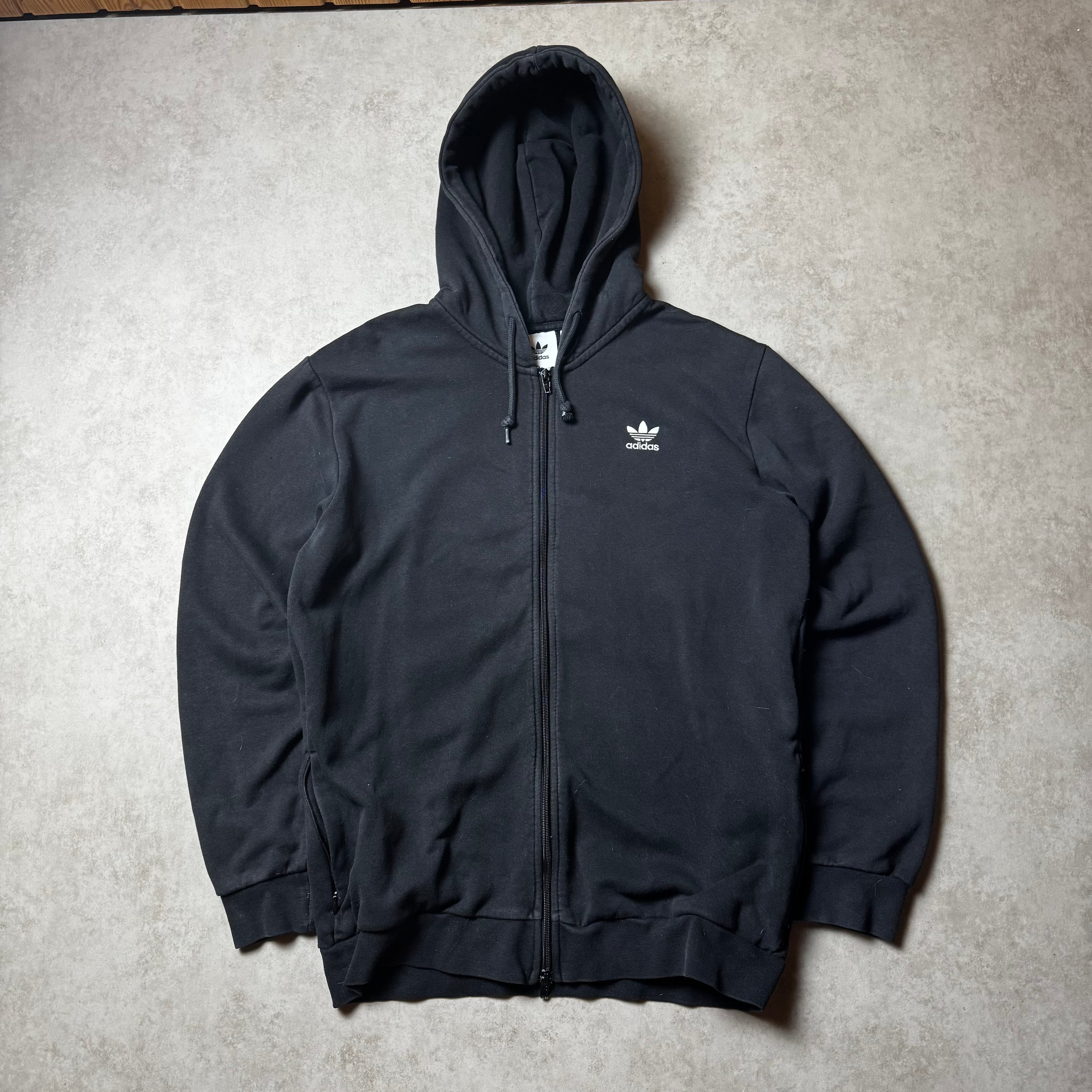 Black Adidas Zip Up Hoodie - M